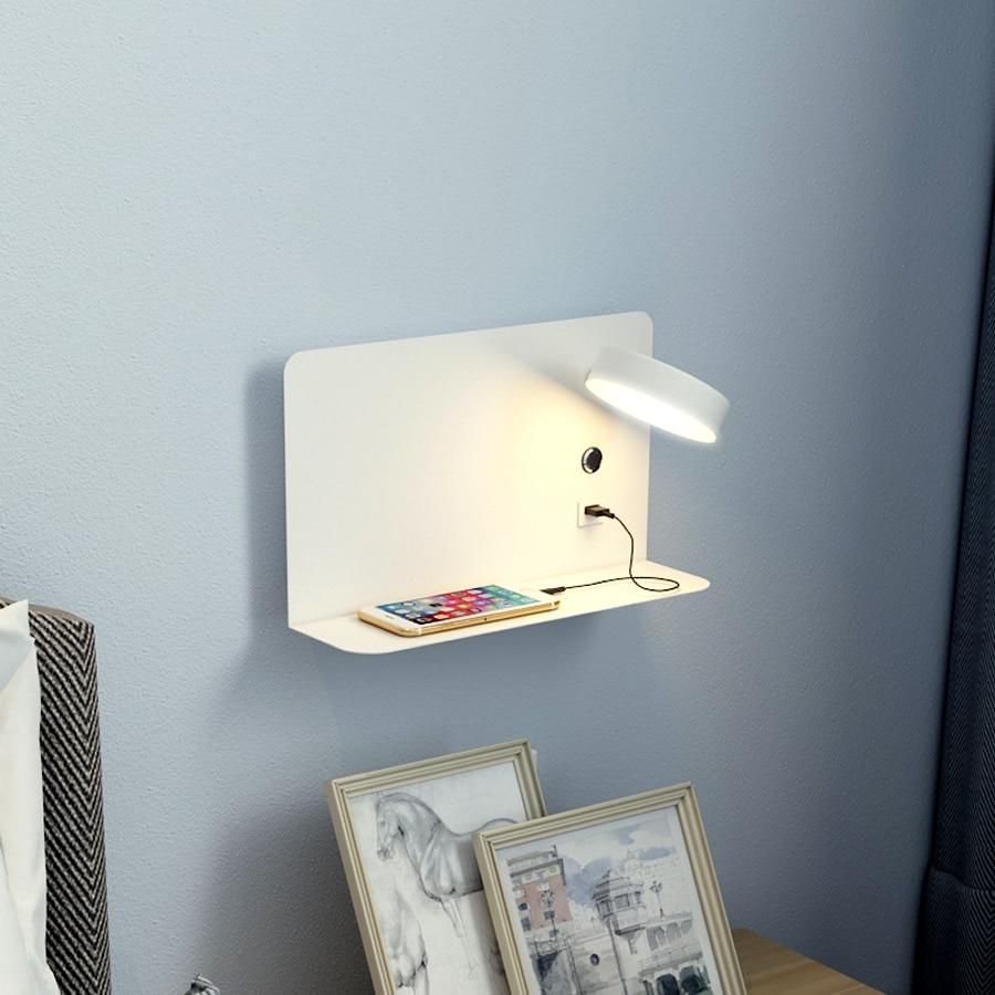 Rowan - LED-Nachttisch-Wandlampe mit USB-Ladegerät